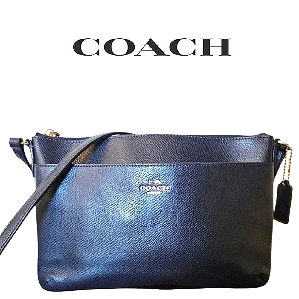 COACH Carriage Saffiano Zip Crossbody Bag EUC - Picture 13 of 13